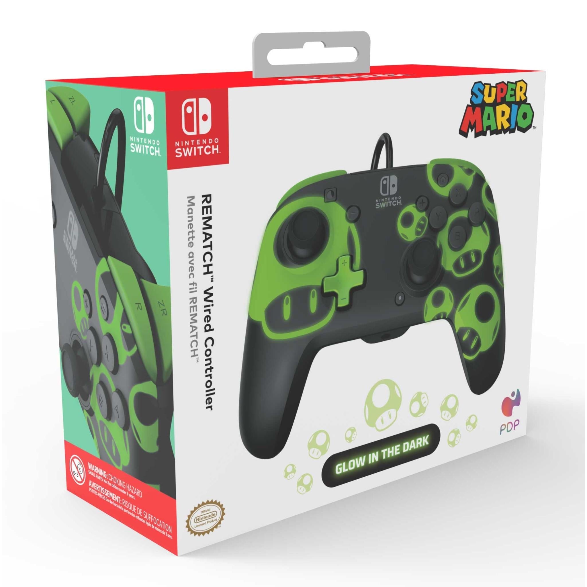 Rematch Wired Controller for Nintendo Switch (1-UP Glow)